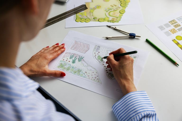 Landscape designer planning a garden